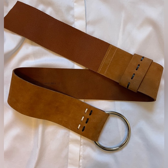 Banana Republic Genuine Italian Leather Wide Belt Brown Size S Made in England - Picture 6 of 6